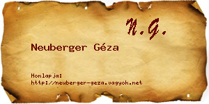 Neuberger Géza névjegykártya