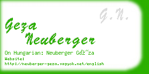 geza neuberger business card
